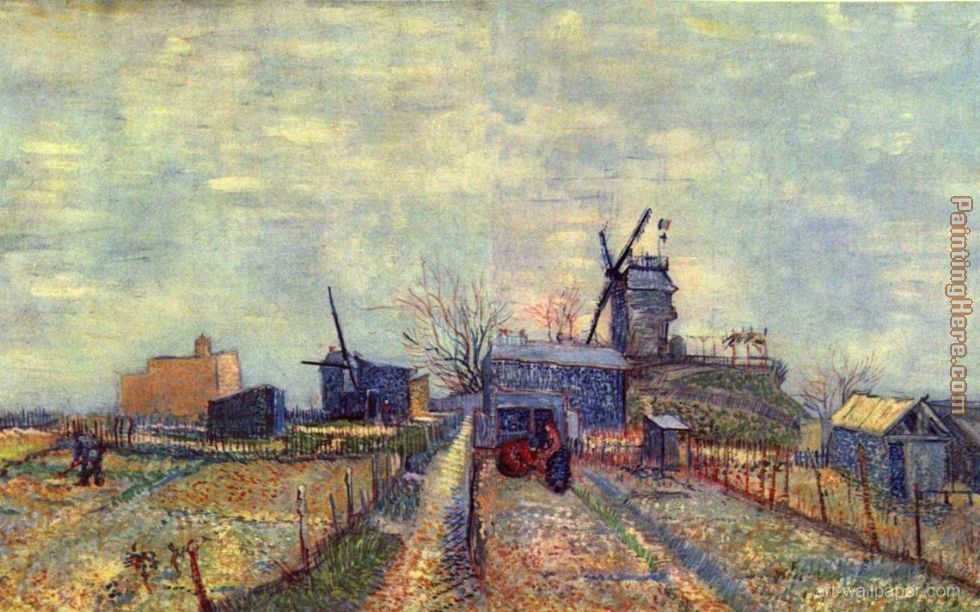 Vegetable gardens at the Montmartre painting - Vincent van Gogh Vegetable gardens at the Montmartre art painting